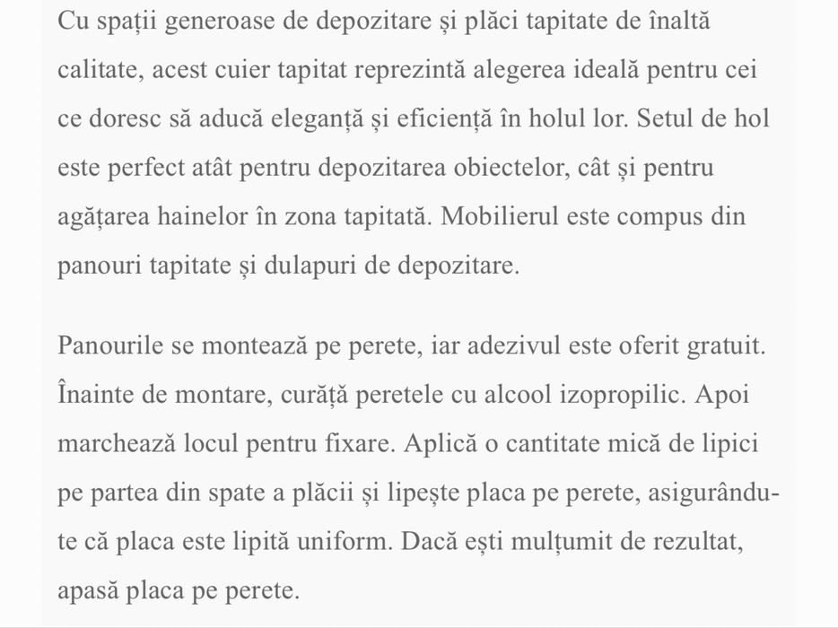 Vand cuier cu spatiu de depozitare