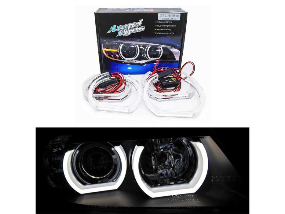 Кристални LED Angel Eyes (Aнгелски Очи) U-Design BMW X5 E53 – Преди-Фейслифт – Бели