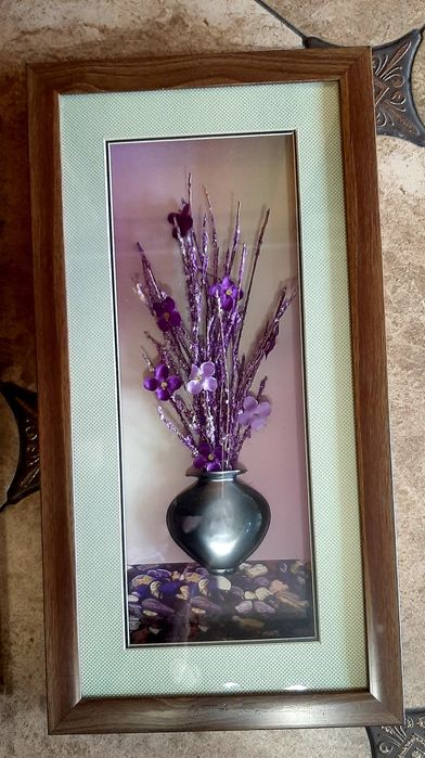 Картины 3 шт (Цветы под стеклом)