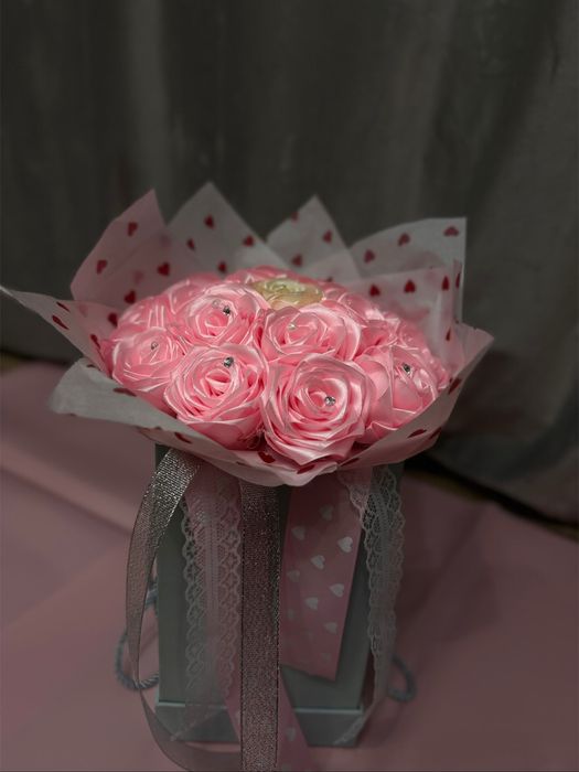 Цветы из атласной ленты