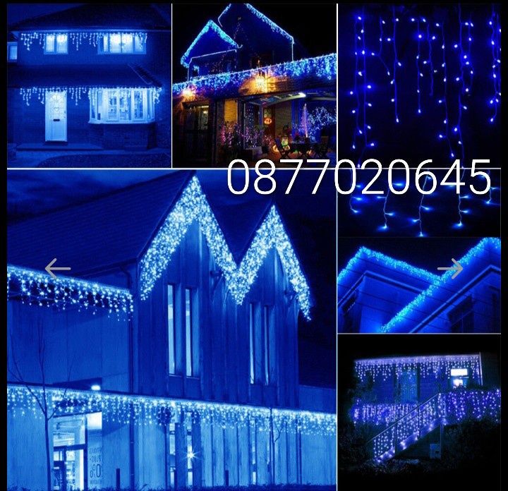 100 МЕТРА Коледни LED Лампи 8режима на светене Водоустойчиви Подходящи