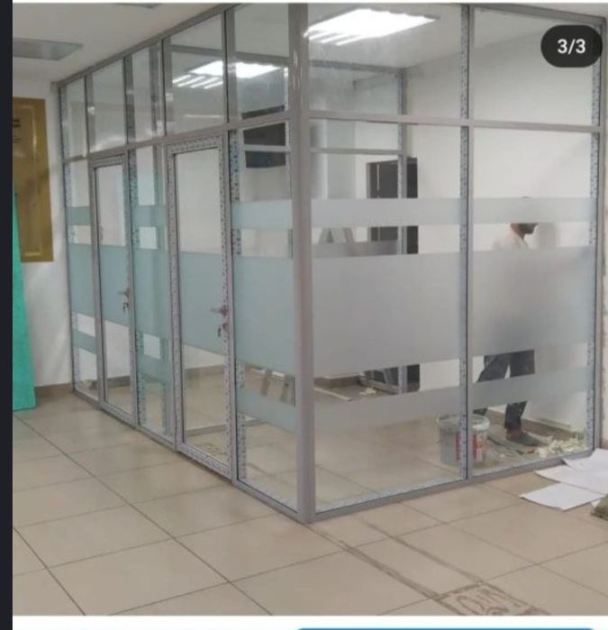 Перегородки алюминевые и ПВХ