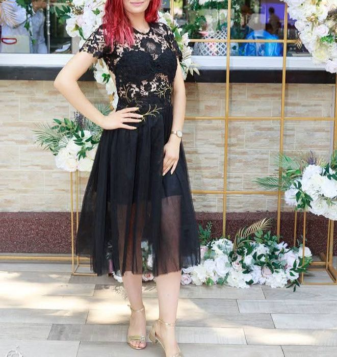 Rochiṭă de ocazie, tulle + dantelă