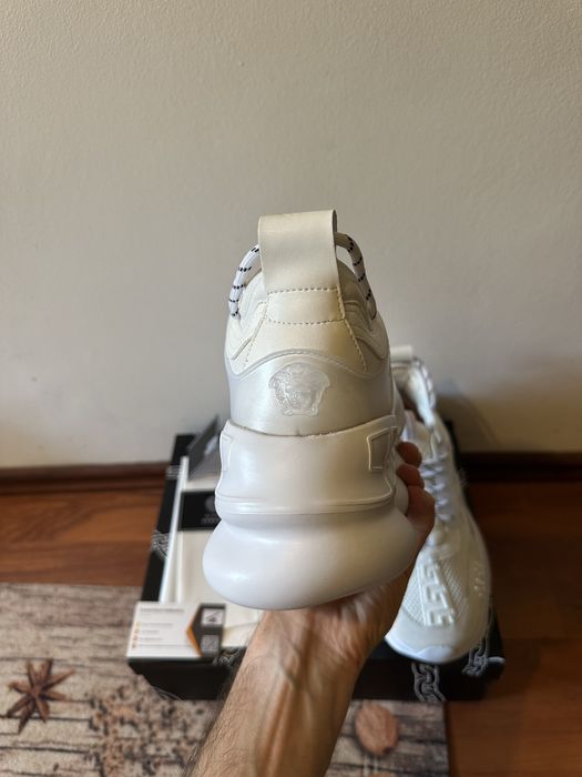 Versace Chain Reaction White Mesh Rubber Suede