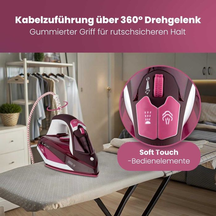Ютия Clatronic DB3705, 7 функции, 380ml, 220-240V, 2600W, бяло/червено