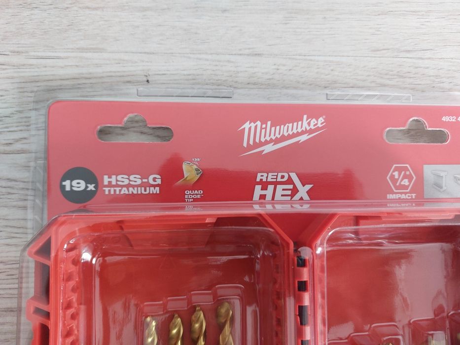 Set burghie milwaukee prindere hexagonala, red hex titanium