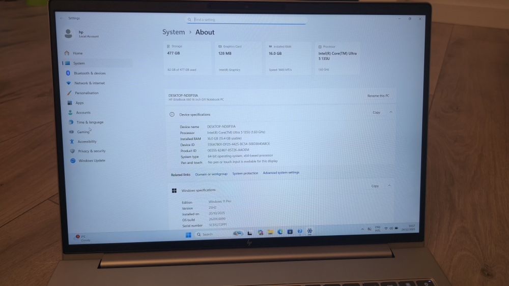 Laptop Hp EliteBook 660 16 G11, Ultra 5, 16Gb, SSd 512 Gb, 16"Fhd+