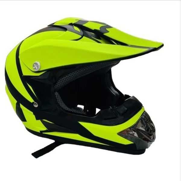 Детска каска за мотор, Кросова, 0111, S, M и L размер, Неон