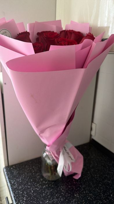 Цветы 15шт роза красный