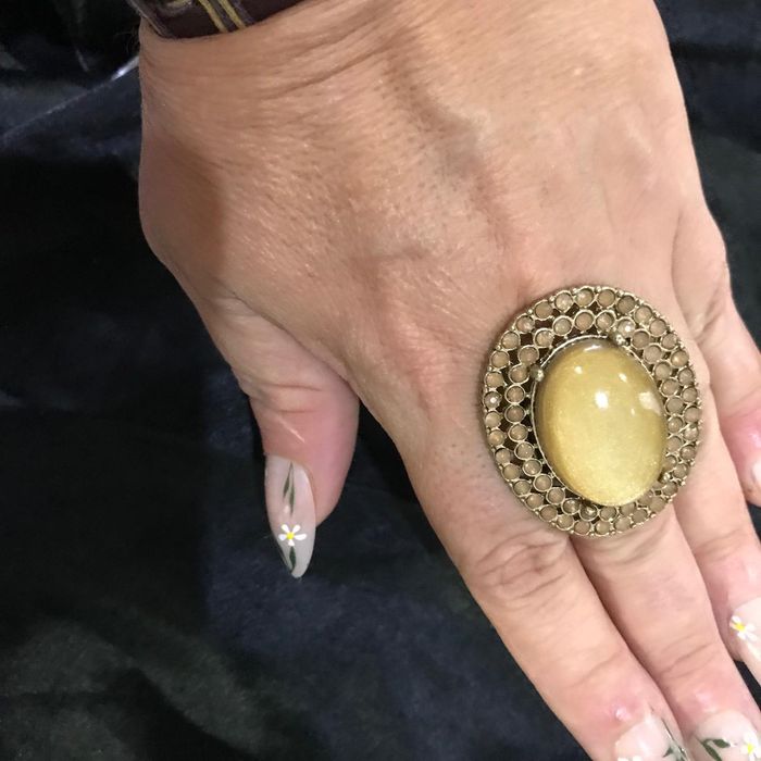 Curele piele inel citrin