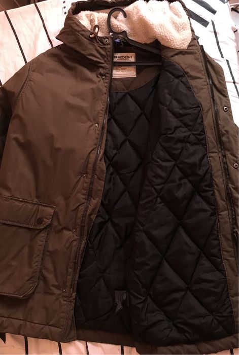 Мъжко зимно яке/шуба в маслинено зелено