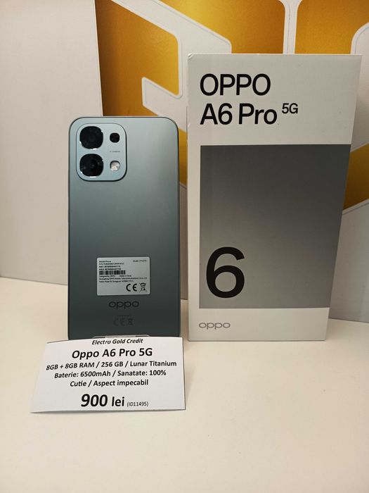 Oppo A6 Pro 5G 8+8GB RAM/256GB/Lunar Titanium/Stare impecabila! ID11495