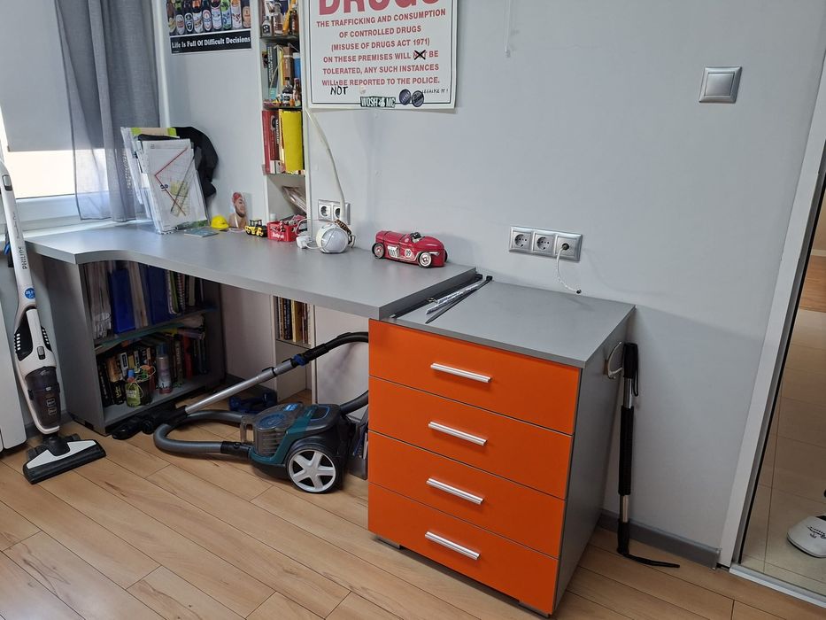 Оранжево легло/спалня + бюро 115×210см