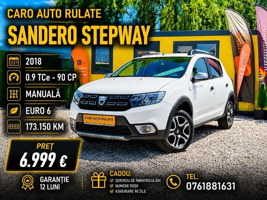 Dacia Sandero Stepway 10.2018 -0.9Tce -90Cp -Euro 6 - Km Reali -PARC AUTO -RATE -GARANTIE