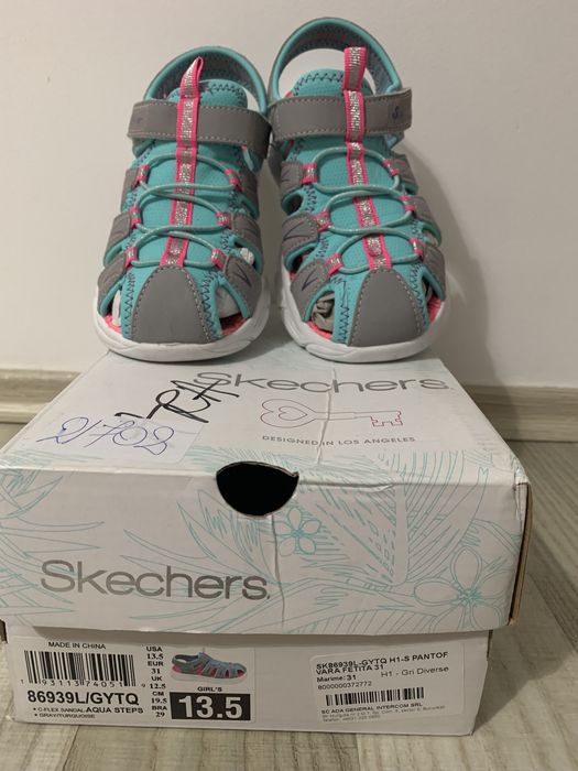 Skechers Sandale Aqua Steps 86939L/GYTQ Gri marime 31