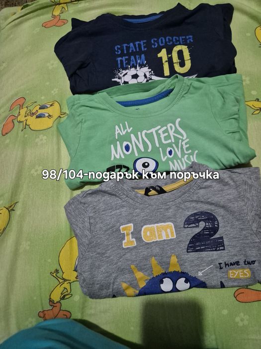 Блузки с дълъг ръкав,размер 98,104