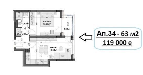 2-стаен в Варна-Изгрев площ 63 цена 119000
