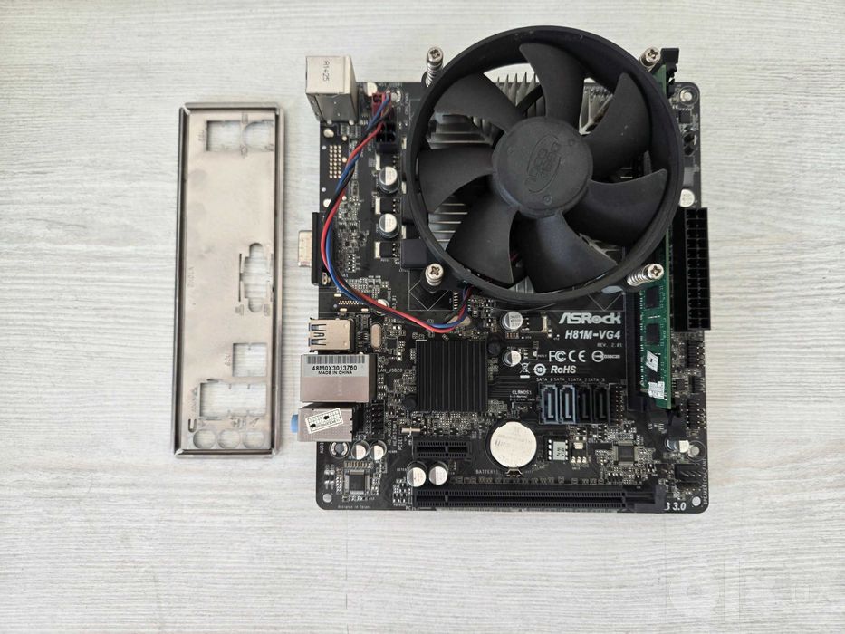 Комплект Мат. плата ASRock H81 + Celeron G1820 + 2GB DDR3 + Кулер