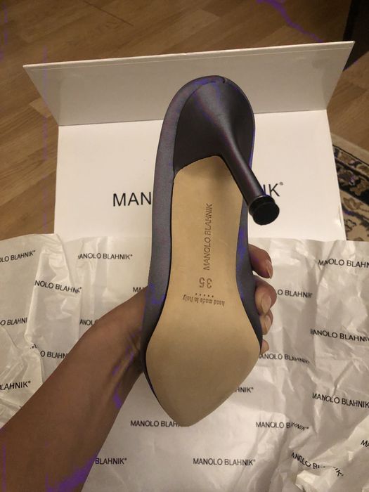 Туфли атласные на каблуке