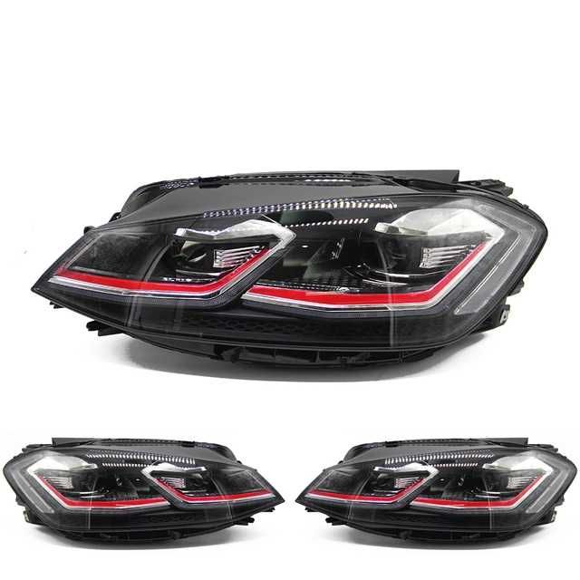LED Фарове vw golf 7 GTI , GTD червена линия . Лед фарове голф седем