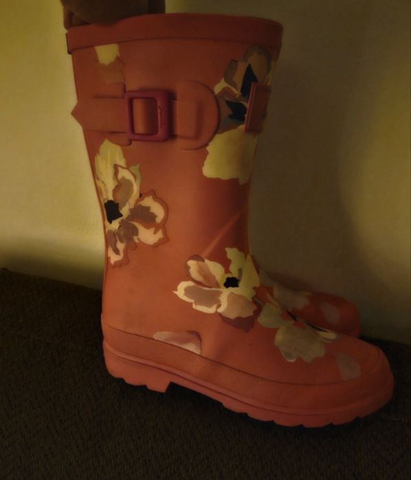 Cizme ploaie,cizme cauciuc roz Joules