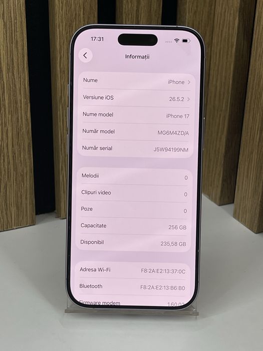 Iphone 17 256Gb 100% baterie (32 cicluri) Garantie / Factura #61543