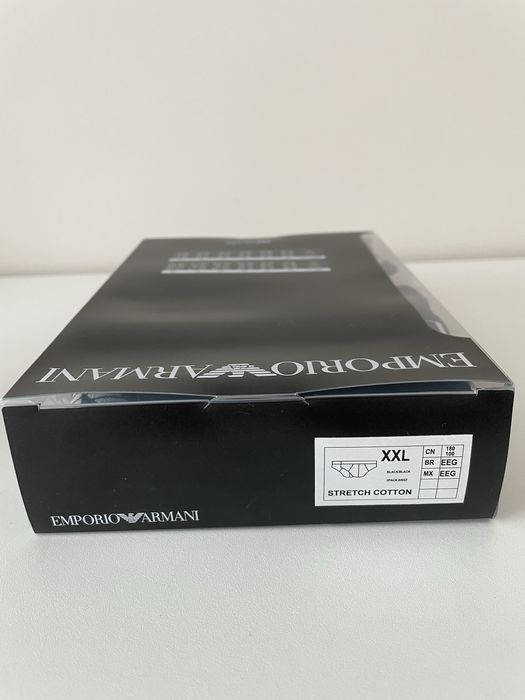 Set chiloti barbati, 2 bucati, Emporio Armani Brief, negru, XXL