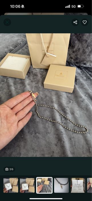 Италианско 18 карата златна висулка, сребърно масивно колие