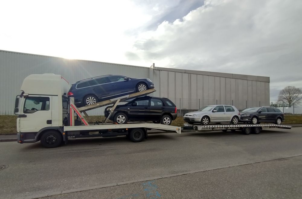 Transportor Auto - Platforma Auto - MAN TGL 8240+WIOLA 3.5t-4 Poziții