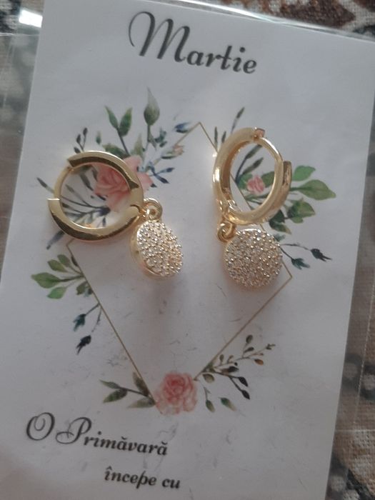 Cercei argint placați cu aur