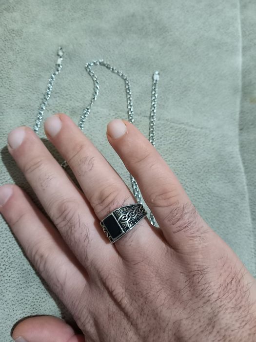 Цепочка и 2 кольца серебро