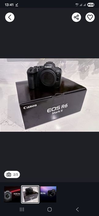 Canon R6  2 yil kafolat beriladi