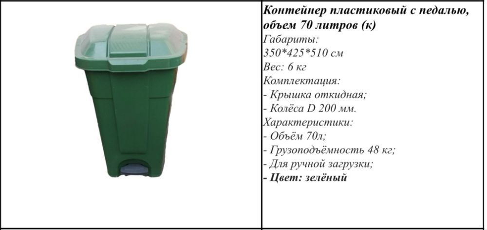 Chiqindi uchun iplast konteynerlari