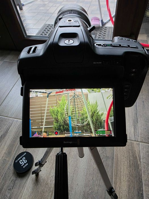 Camera Video Blackmagic Pocket Cinema Camera 6K Pro + Obiectiv Meike 35mm T2.1  Cinema Microfon Rode Accesorii Baterii V Mount