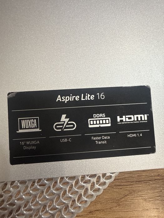 Acer Aspire Lite 16 / Core i5 / 16GB DDR5 / SSD