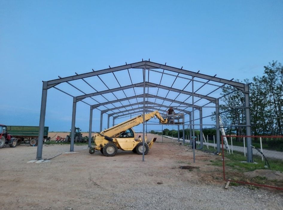 Hala metalica 8x30 din europrofile cu montaj și teava pe acoperis,redu