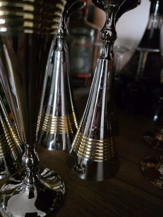 Pahare inox suflate cu aur