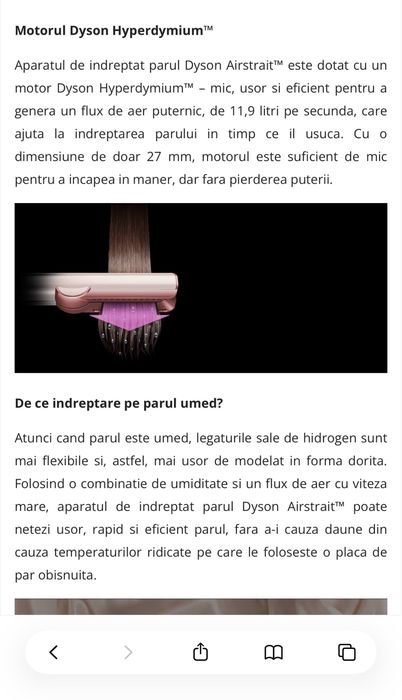 Placa de indreptat parul Dyson Airstrait