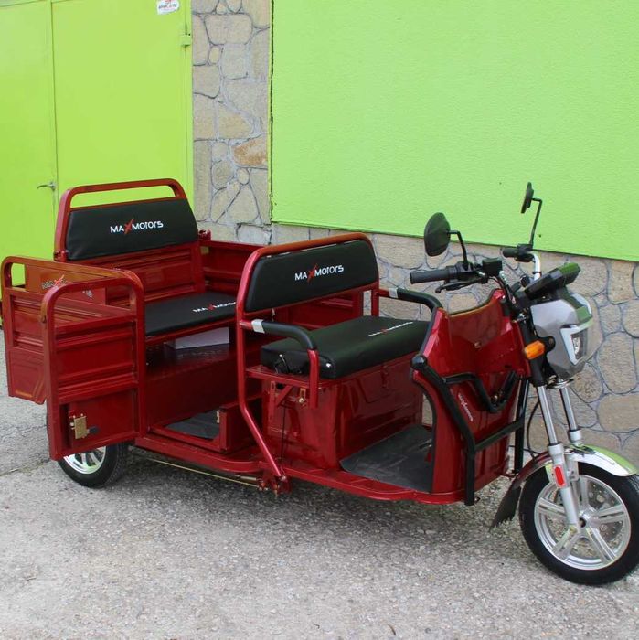 Електрическа триместна товарна триколка MaxiGo Pro, Red, 2000W