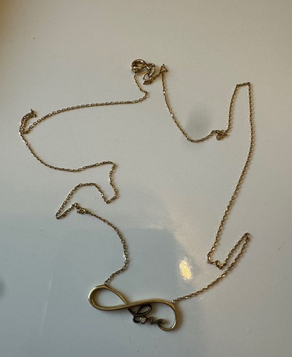 Златно колие 14 карата с циркон