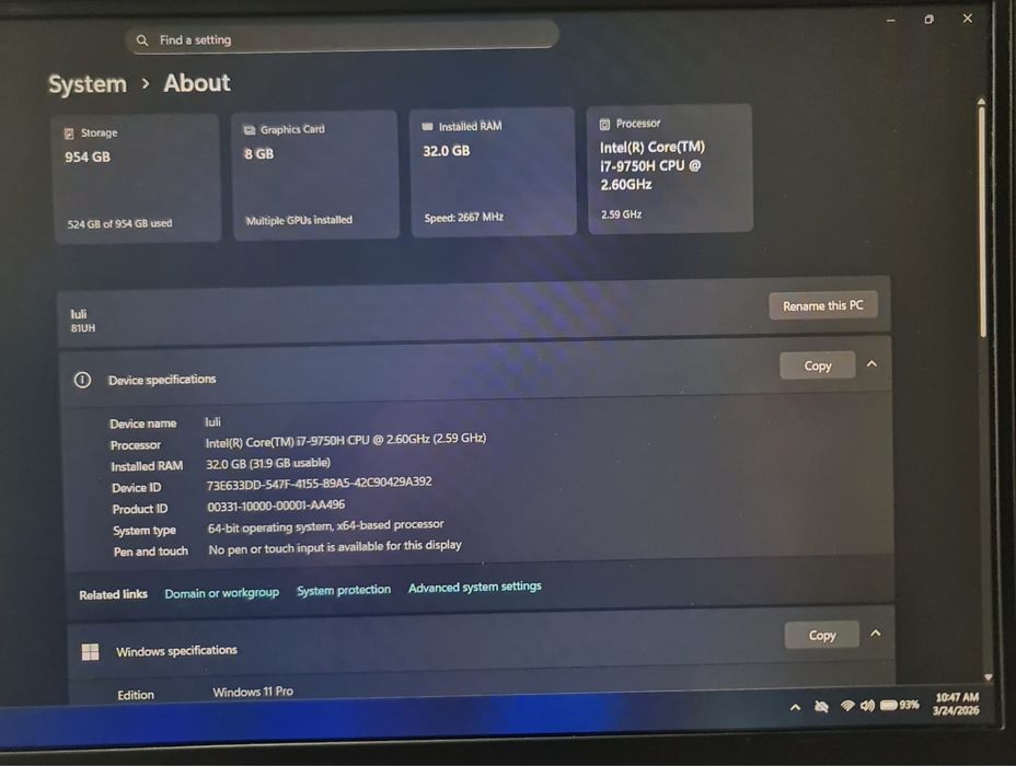 Leptop gaming lenovo legion y740 nu asus rog, i7/rtx/ nu asus rog , omen,allienware . Schimb cu iphone