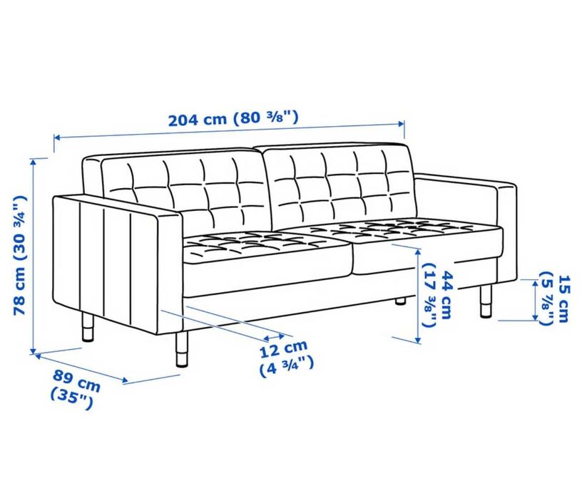 3 местен кожен диван Landskrona IKEA