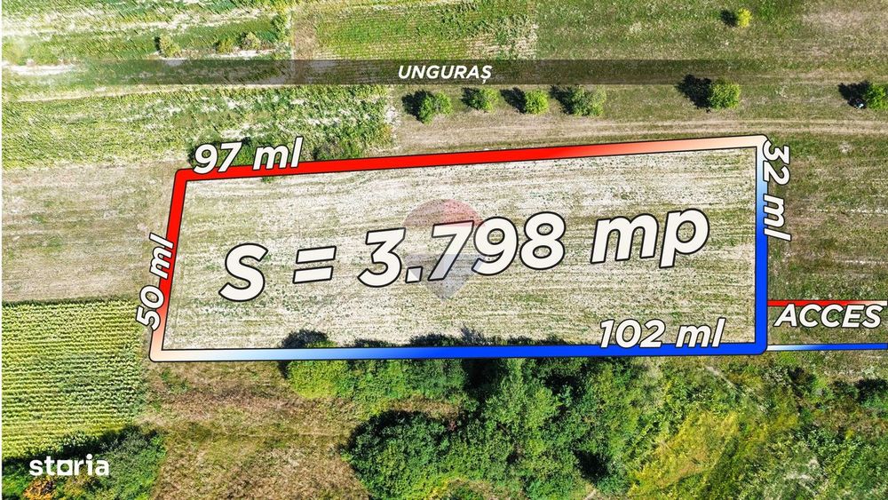 Teren intravilan 3798mp | UNGURAS MARAMURES LA 50M DE ASFALT