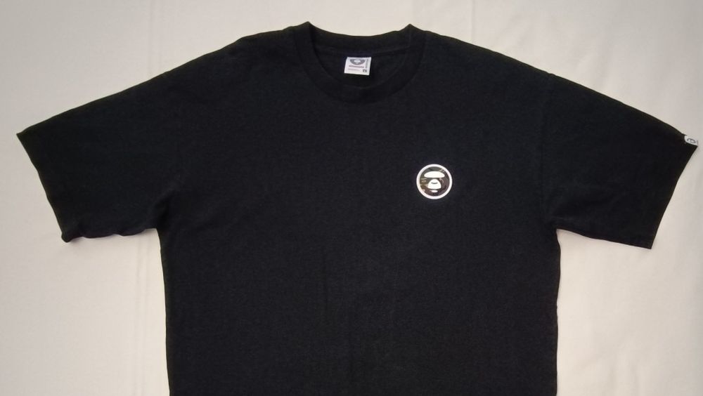 A Bathing Ape Bape Shirt оригинална тениска L памучна черна фланелка Бейп