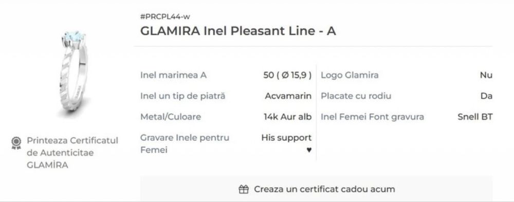 Inel aur alb 14K Glamira