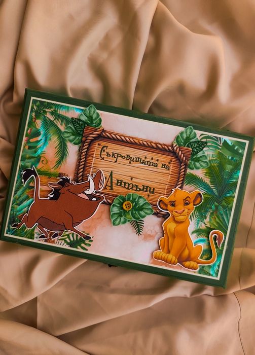 Детска дървена кутия за съхранение на спомени