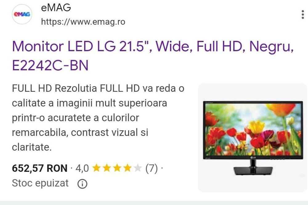 Monitir led LG in cutie