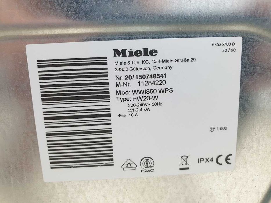 Miele 1600rpm 9кг Wi-Fi TwinDos Пералня Миеле 12м Гаранция