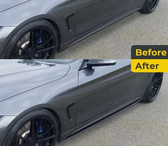 Добавка за прагове за BMW E92 M Performance - черен гланц