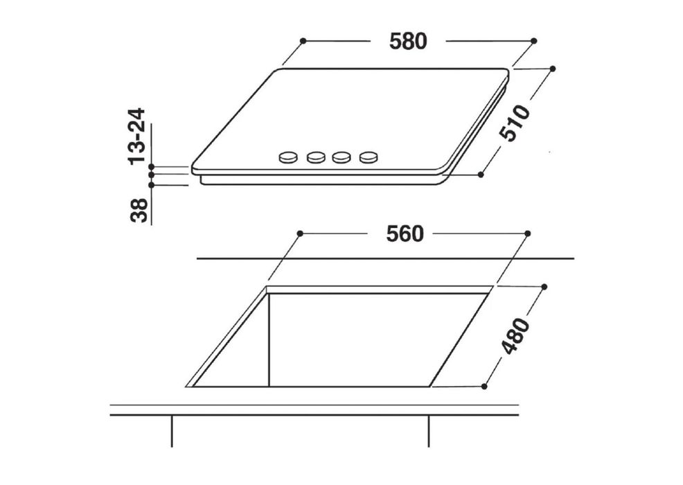Plita incorporabila Whirlpool, inox, gratar fonta. Produs nou, sigilat